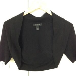 White House Black Market Black Cropped Open-Front Jacket